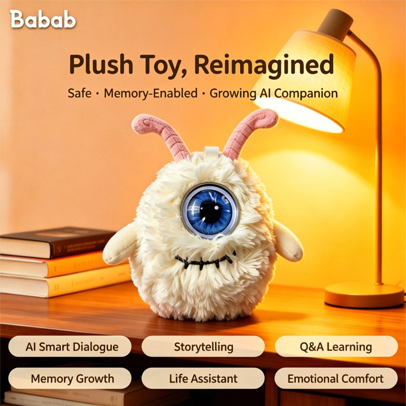 Kids Education Company - ตุ๊กตาอัจฉริยะ AI รูปทรงมอนสเตอร์ตาเดียว หุ่นยนต์เล่าเรื่องพร้อมระบบสนทนาอัจฉริยะ ของเล่นเพื่อนคู่ใจสำหรับเด็ก ช่วยเสริมสร้างพัฒนาการด้านอารมณ์และการเรียนรู้ในวัยเริ่มต้น