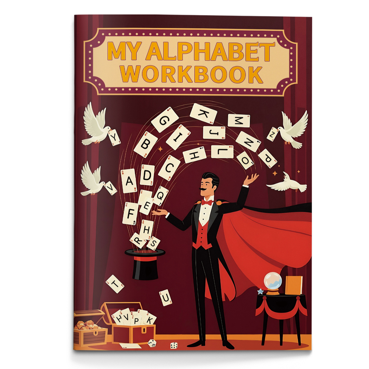 Learning Workbook Preschool - สมุดงานการเรียนรู้และติดตามพัฒนาการสำหรับเด็กก่อนวัยเรียน - ทักษะหลากหลาย: ตัวอักษร ABC, ตัวเลข,