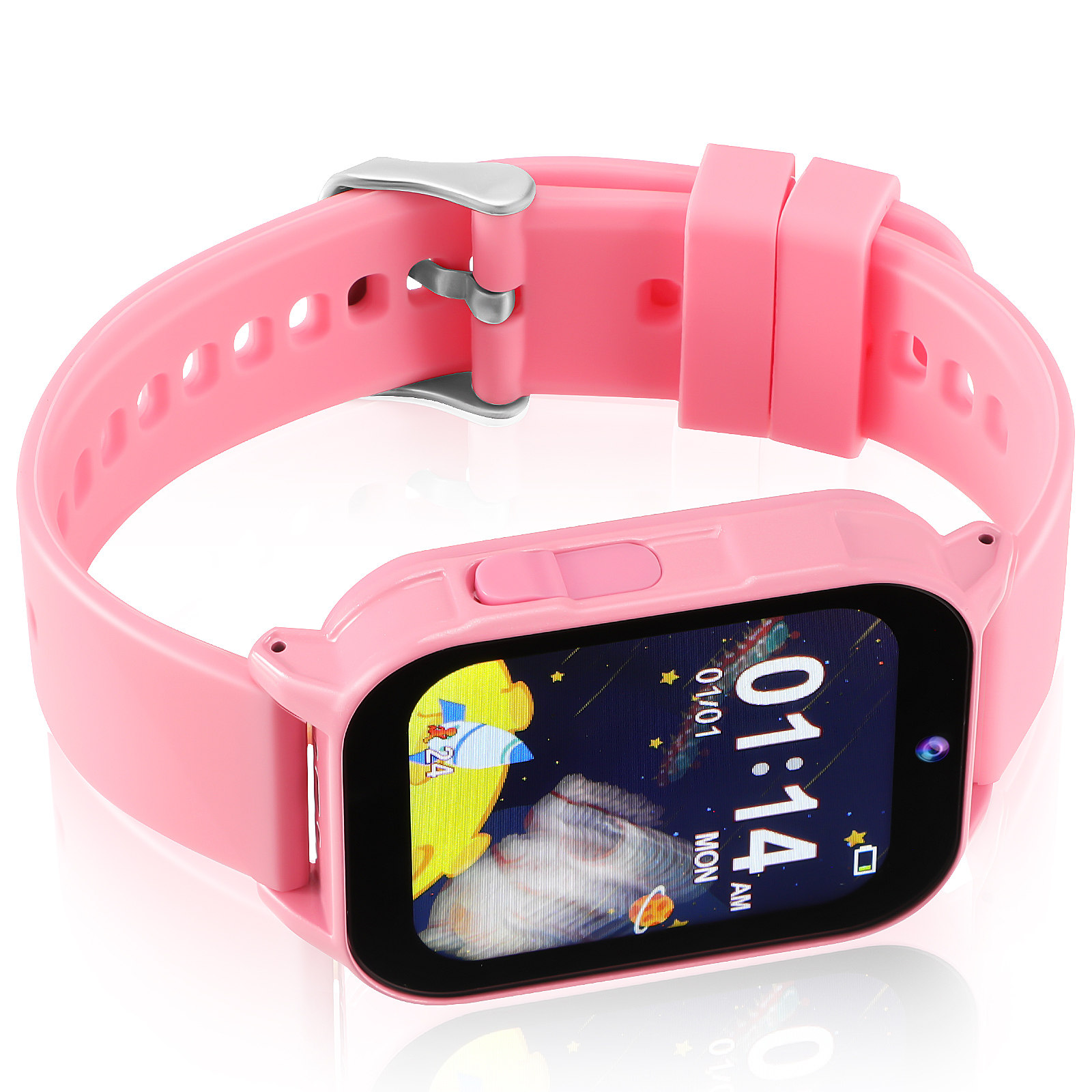 Kids Educational Watch - นาฬิกาอัจฉริยะสำหรับเด็กสีชมพู พร้อมเกมและฟังก์ชันการเรียนรู้ นาฬิกาดิจิทัลสำหรับเด็กชายและเด็กหญิง นาฬิกาข้อมือสำหรับกีฬา นาฬิกาจับเวลา นาฬิกาปลุก