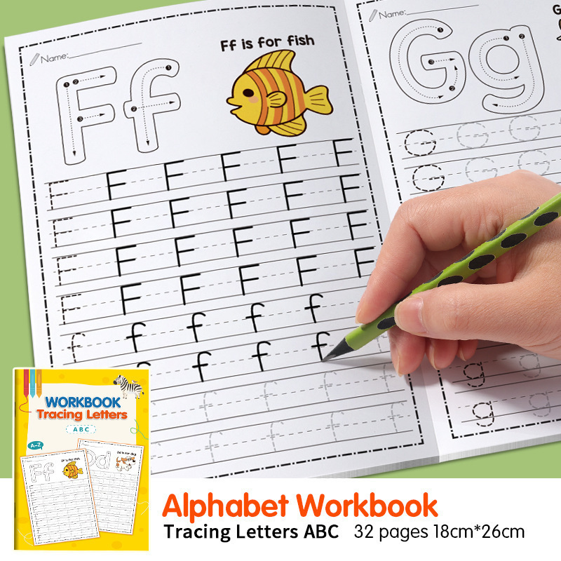 Learning Workbook Preschool - สมุดฝึกเขียนตัวอักษรสำหรับเด็กก่อนวัยเรียน หนังสือกิจกรรมระบายสีสร้างสรรค์ ของขวัญอุปกรณ์การเรียนสำหรับกลับไปโรงเรียน