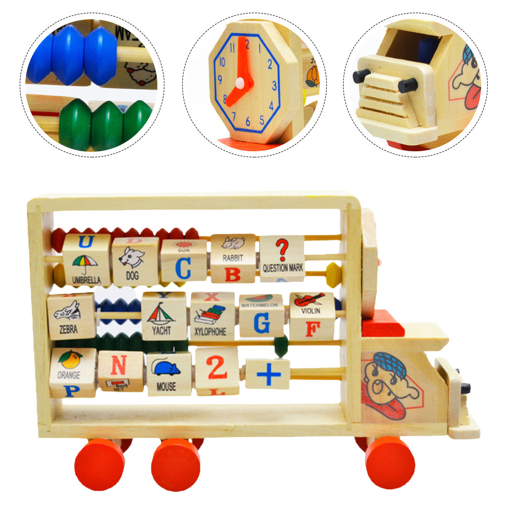Kids Education Calculator - แท่นลูกคิดไม้หลากสีสัน อุปกรณ์การเรียนรู้คณิตศาสตร์สำหรับเด็ก เครื่องมือช่วยสอนการนับและคำนวณ