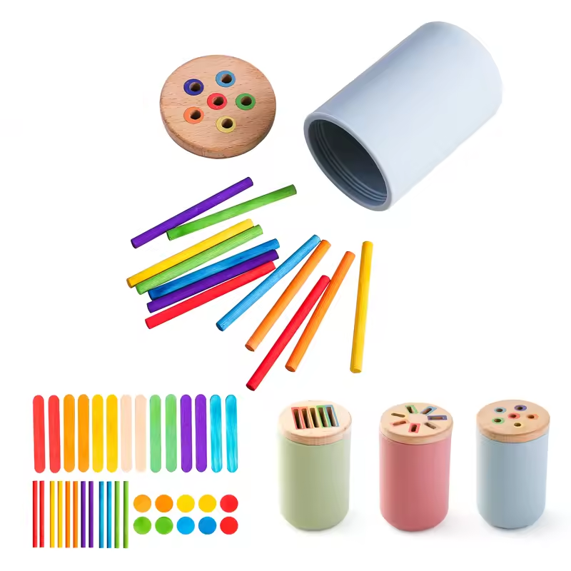 Kids Educational Box - Montessori ของเล่นไม้การเรียงลําดับสี Fine มอเตอร์ของเล่นรูปร่างการจับคู่ Sensory ของเล่นปริศนาการศึกษาของเล่นสําหรับเด็กวัยหัดเดินของขวัญ