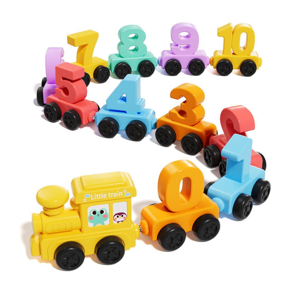 Kids Educational Box - ชุดรถไฟของเล่นไม้เสริมพัฒนาการแบบมอนเตสซอรี่ ของเล่นรถไฟแม่เหล็กตัวเลข ชุดเรียนรู้พัฒนาการทางปัญญาสำหรับเด็กเล็ก