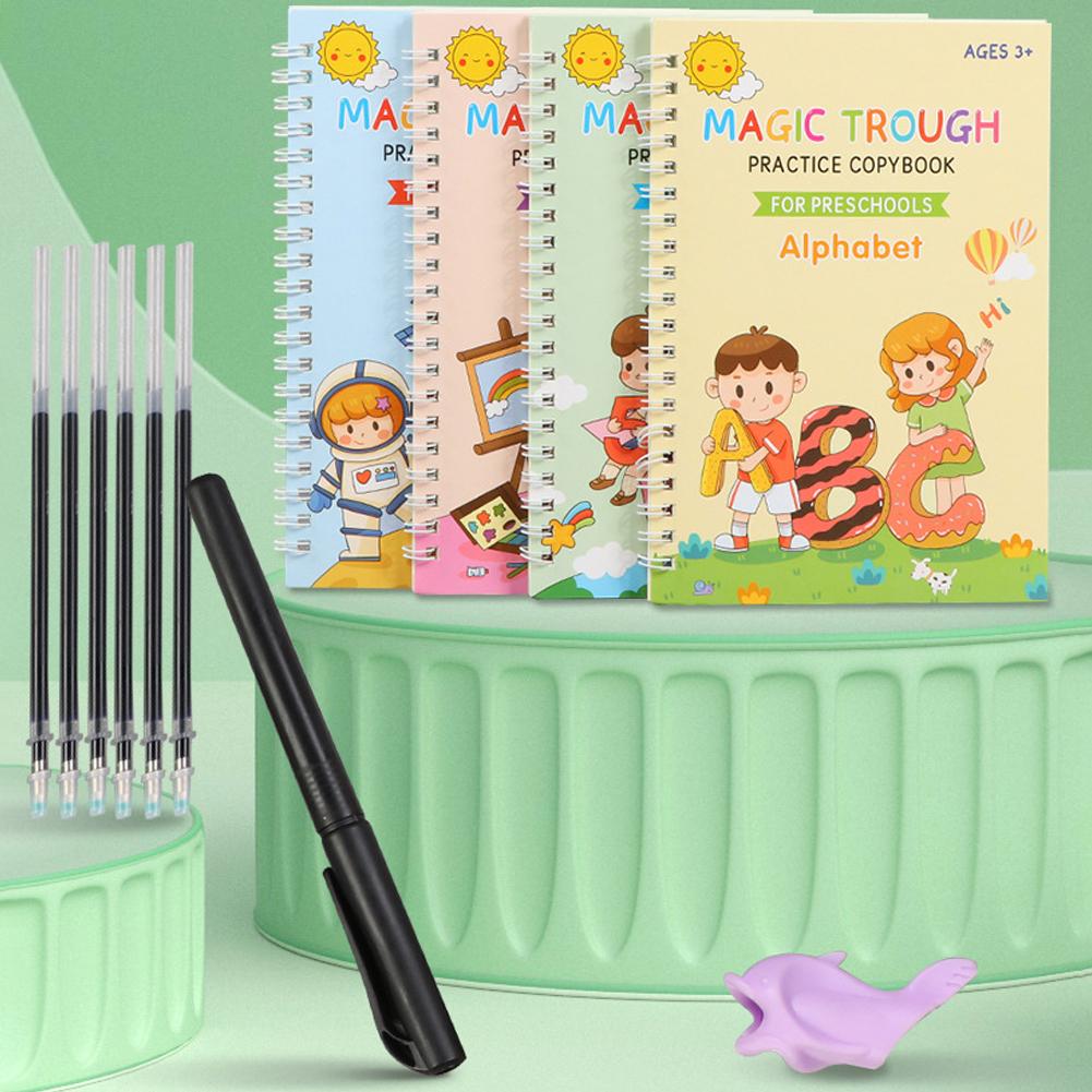 Learning Workbook Preschool - สมุดฝึกหัดเวทมนตร์สำหรับเด็ก แบบฝึกหัดลบ-บวก ฝึกเขียนคณิตศาสตร์ ของเล่นเสริมพัฒนาการสำหรับเด็กก่อนวัยเรียน ของขวัญ