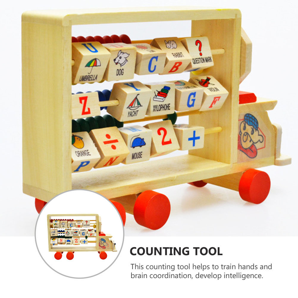 แท่นลูกปัดไม้หลากสีสำหรับลูกคิ - Kids Education Calculator บทวิจารณ์และราคา