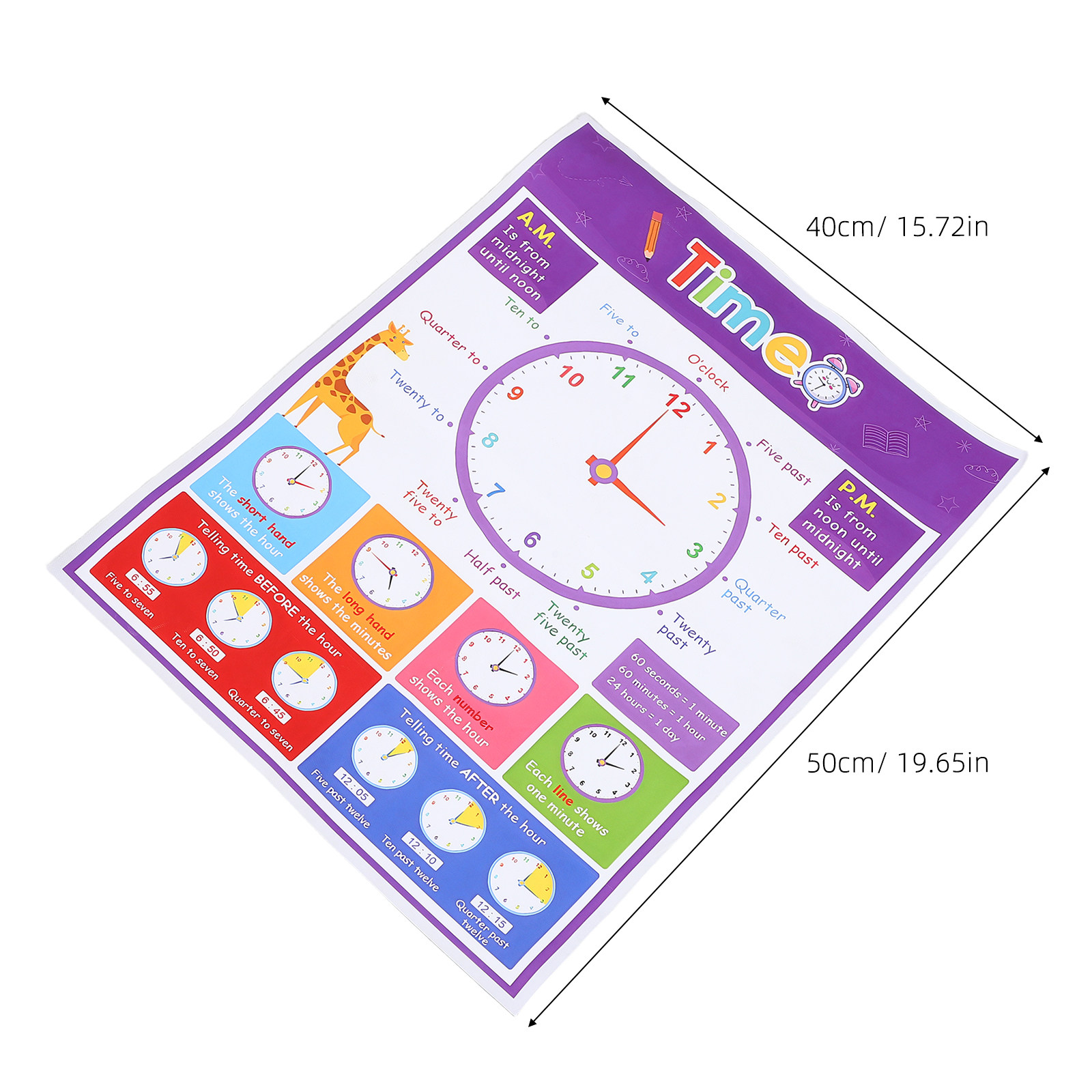 โปสเตอร์สอนเวลาสำหรับเด็ก แผนภ - Kids Educational Posters บทวิจารณ์และราคา