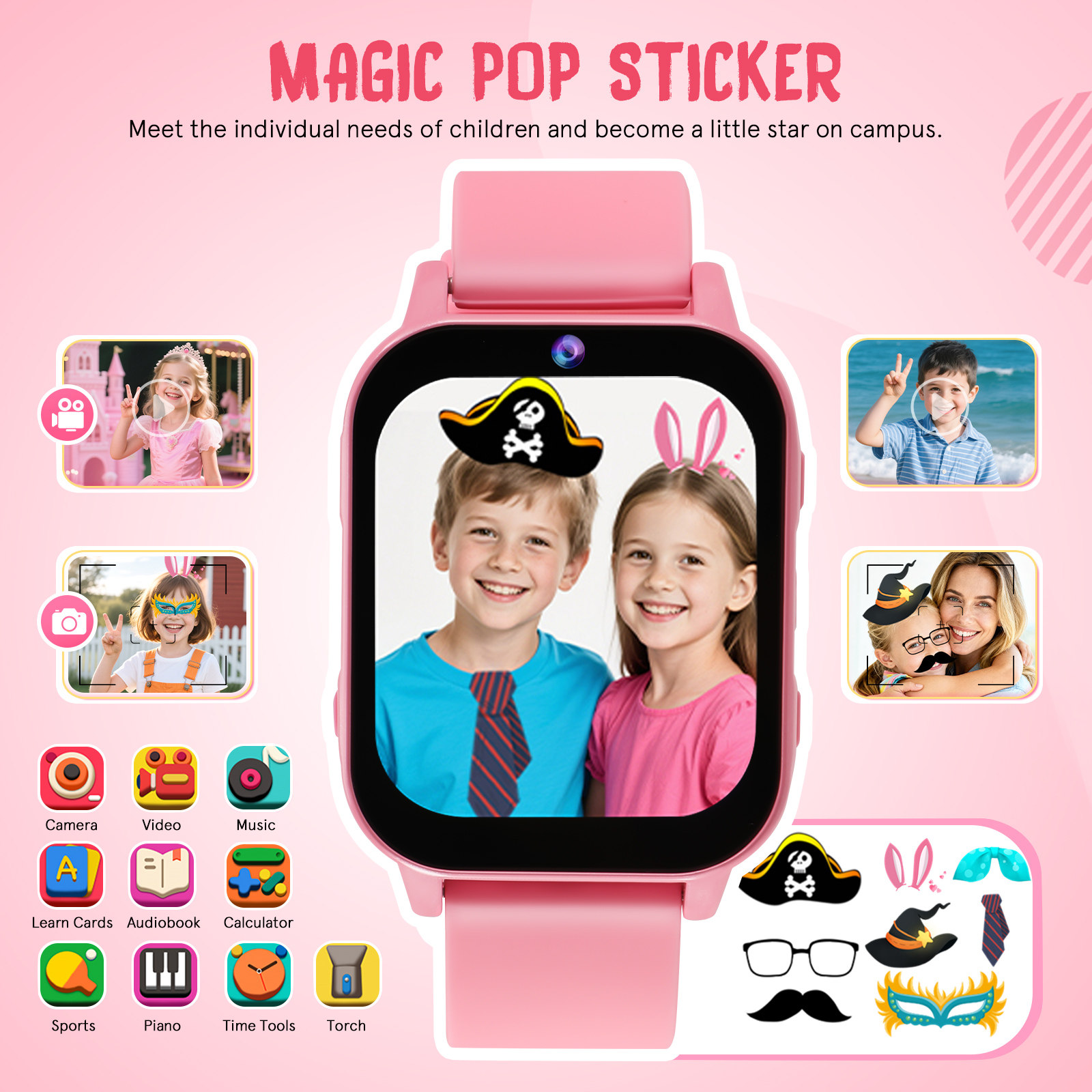 นาฬิกาอัจฉริยะสำหรับเด็กสีชมพู - Kids Educational Watch บทวิจารณ์และราคา