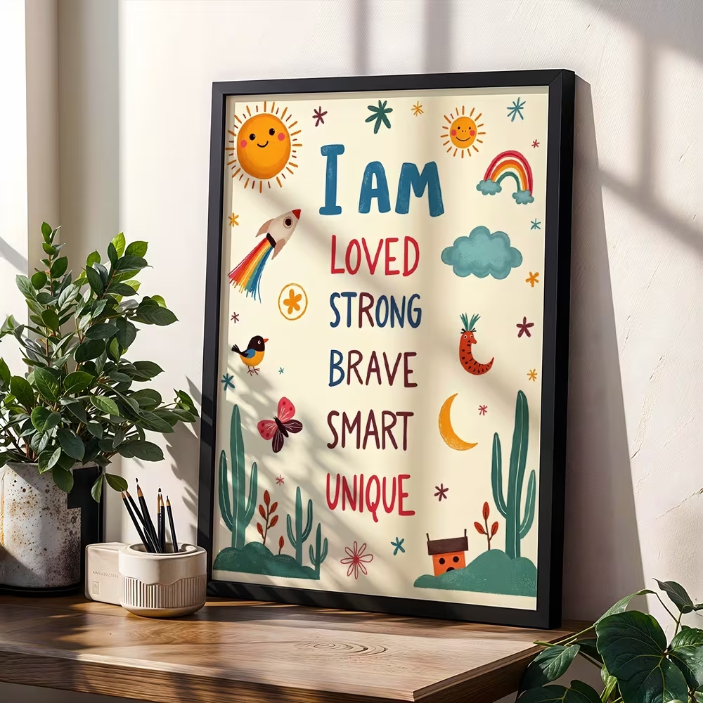 ศิลปะติดผนังสีสันสดใส ฉันรักตั - Kids Educational Posters บทวิจารณ์และราคา
