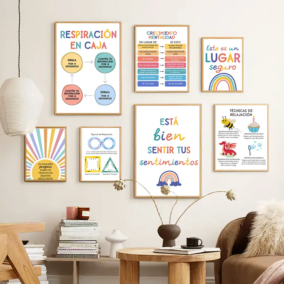 สโลแกนการศึกษาภาษาสเปนสายรุ้งซ - Kids Educational Posters บทวิจารณ์และราคา