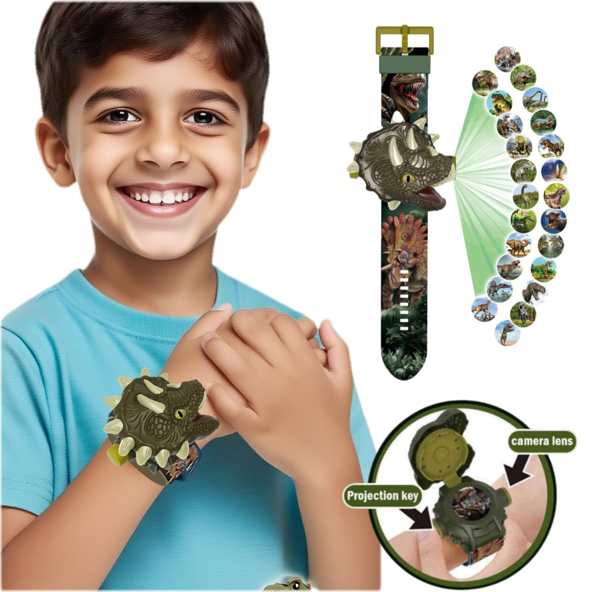 นาฬิกาโปรเจคเตอร์ไดโนเสาร์สําห - Kids Education Images บทวิจารณ์และราคา