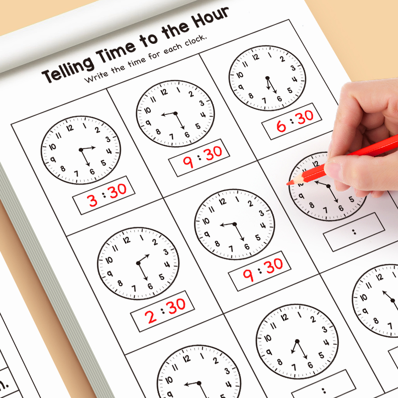 สมุดงานฝึกบอกเวลาสำหรับเด็ก |  - Learning Workbook Preschool บทวิจารณ์และราคา