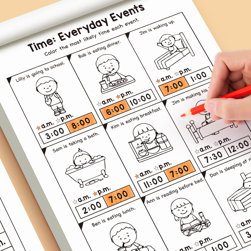 สมุดงานฝึกบอกเวลาสำหรับเด็ก |  - Learning Workbook Preschool บทวิจารณ์และราคา