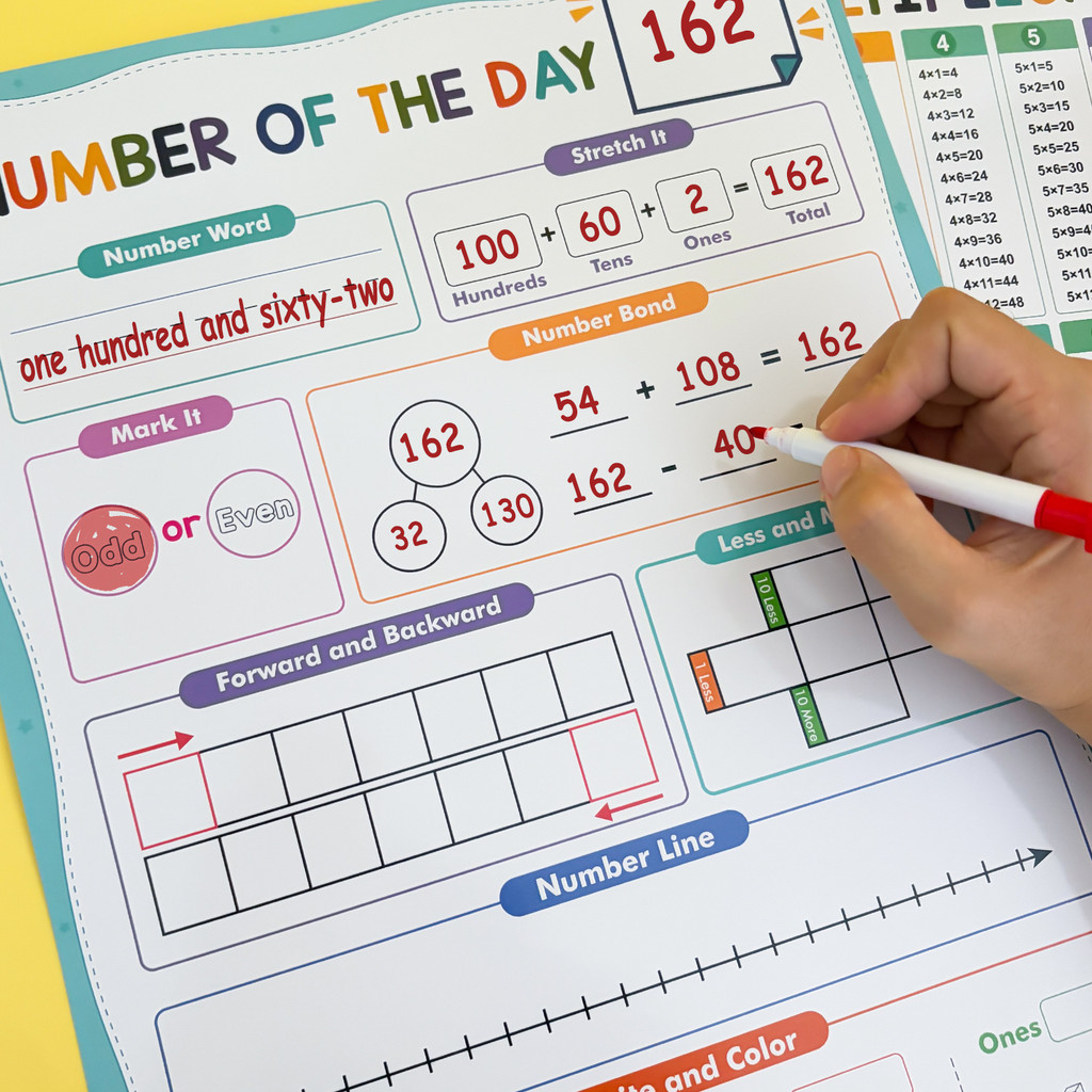 โปสเตอร์คณิตศาสตร์ A3 แบบใช้ซ้ - Kids Education Calculator บทวิจารณ์และราคา