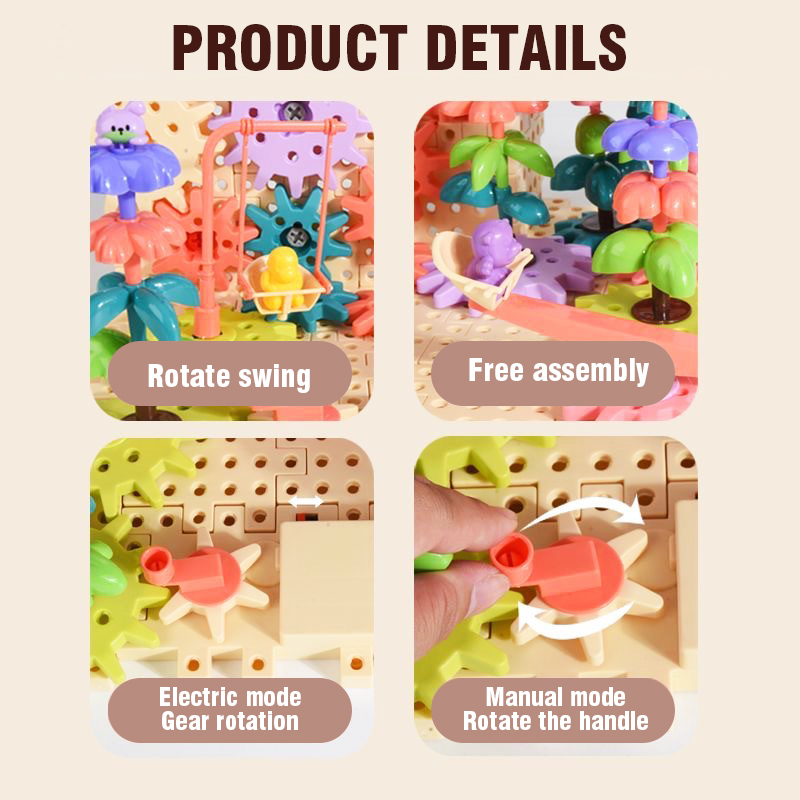 บล็อกประกอบชุดเกียร์หมุนไฟฟ้า  - Kids Nature Education บทวิจารณ์และราคา