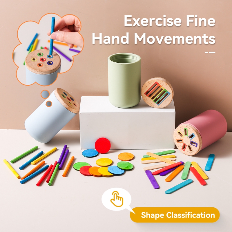 Montessori ของเล่นไม้การเรียงล - Kids Educational Box บทวิจารณ์และราคา