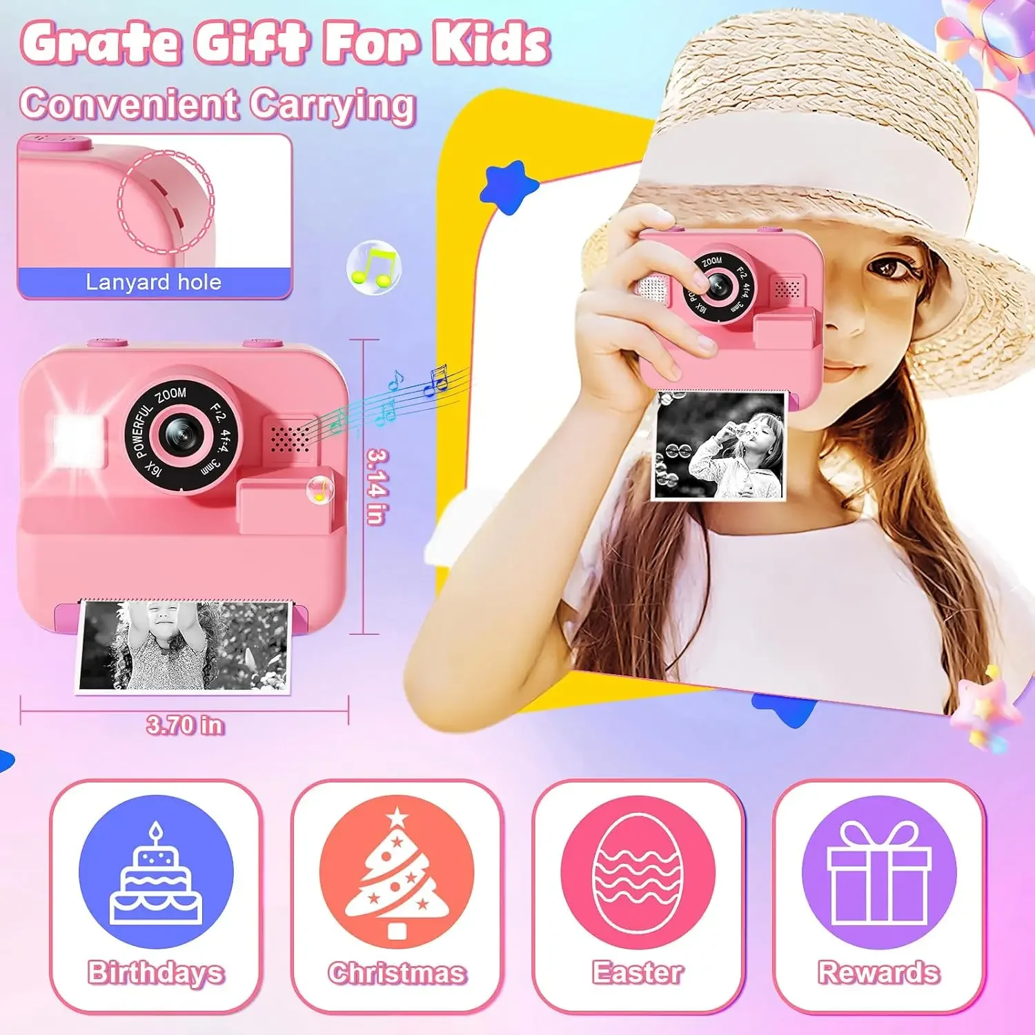 กล้องถ่ายภาพของเด็กดิจิตอลพิมพ - Kids Education Images บทวิจารณ์และราคา