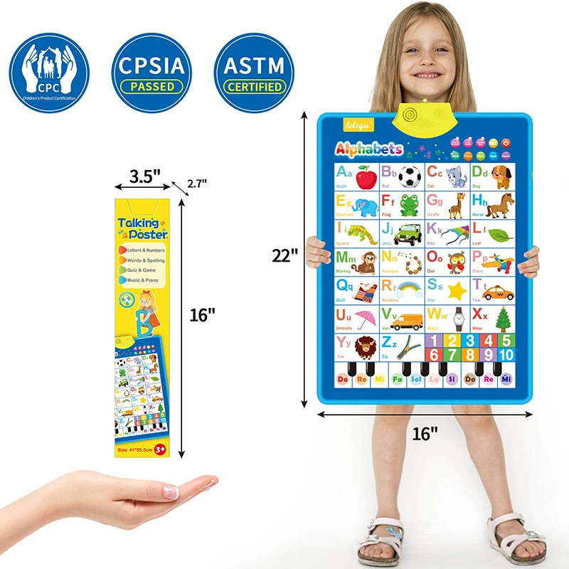 อิเล็กทรอนิกส์ตารางติดผนังตัวอ - Kids Educational Posters บทวิจารณ์และราคา