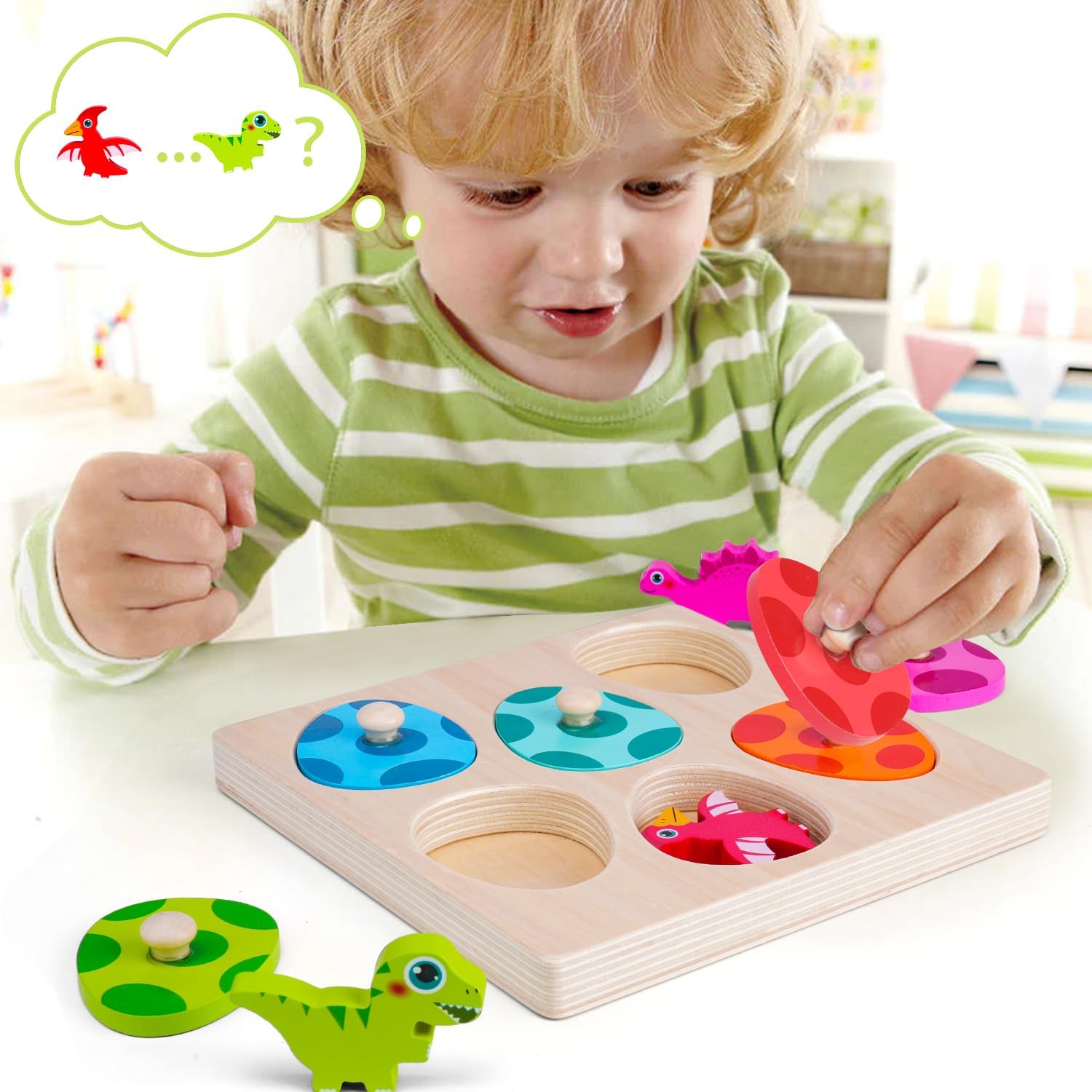 ไม้ไดโนเสาร์จิ๊กซอว์ปริศนาของเ - Kids Nature Education บทวิจารณ์และราคา